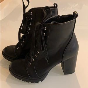 Combat boot with 3” heels